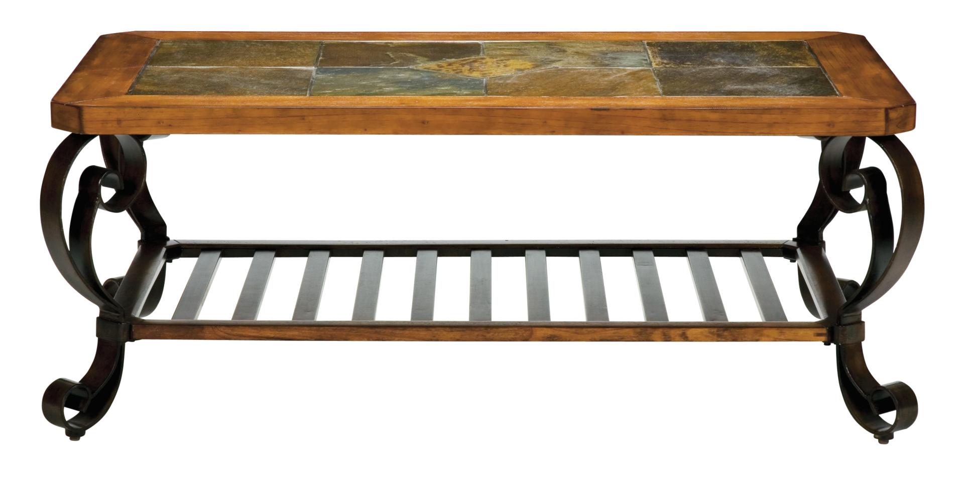 Oak Slate Cocktail Table