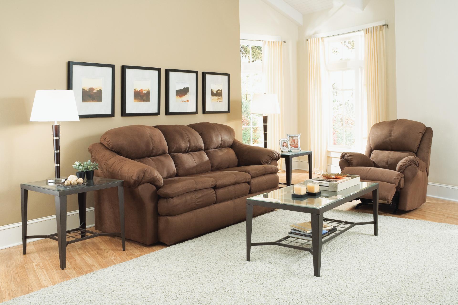 Sensations 2-PC Chocolate Sofa & Recliner Package