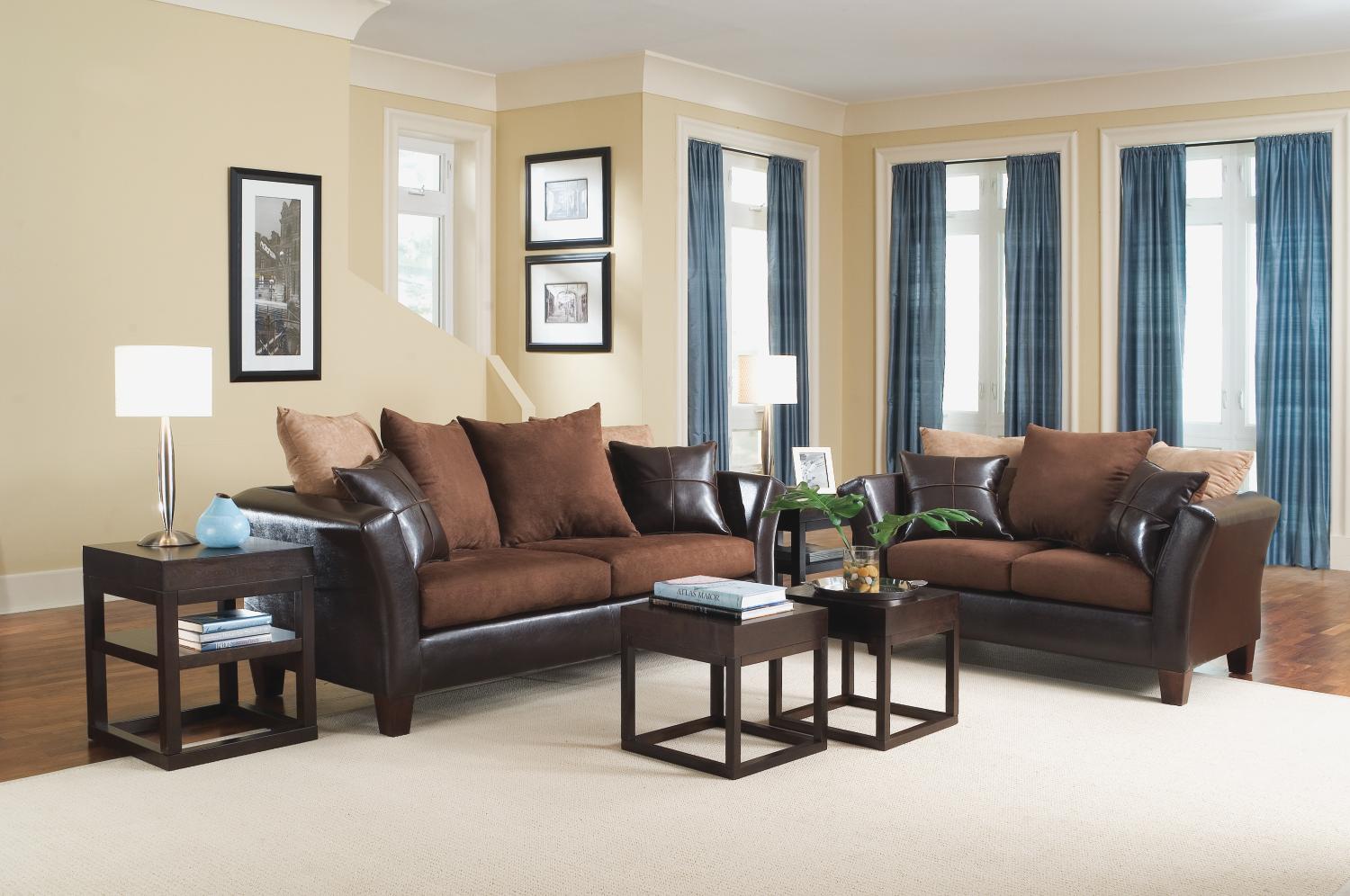 Walker Chocolate 2-pc Sofa & Loveseat Package