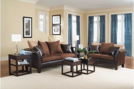 Walker Chocolate 2-PC Sofa & Loveseat Package