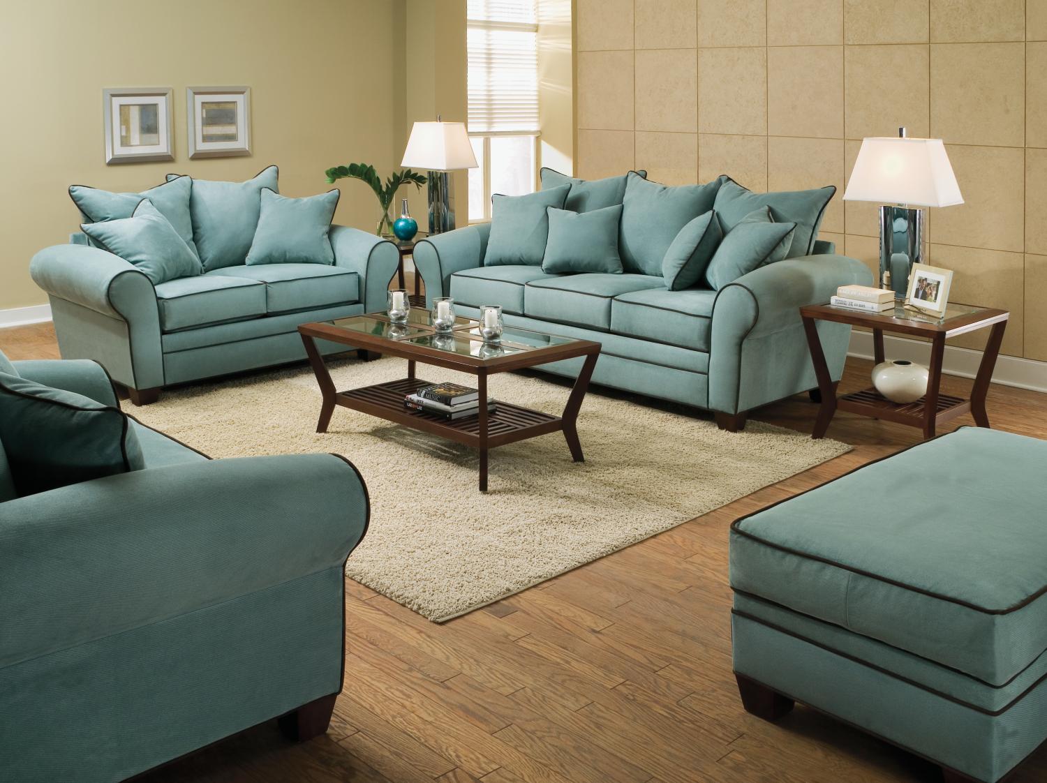 Riva Blue 2-pc Sofa & Loveseat Package