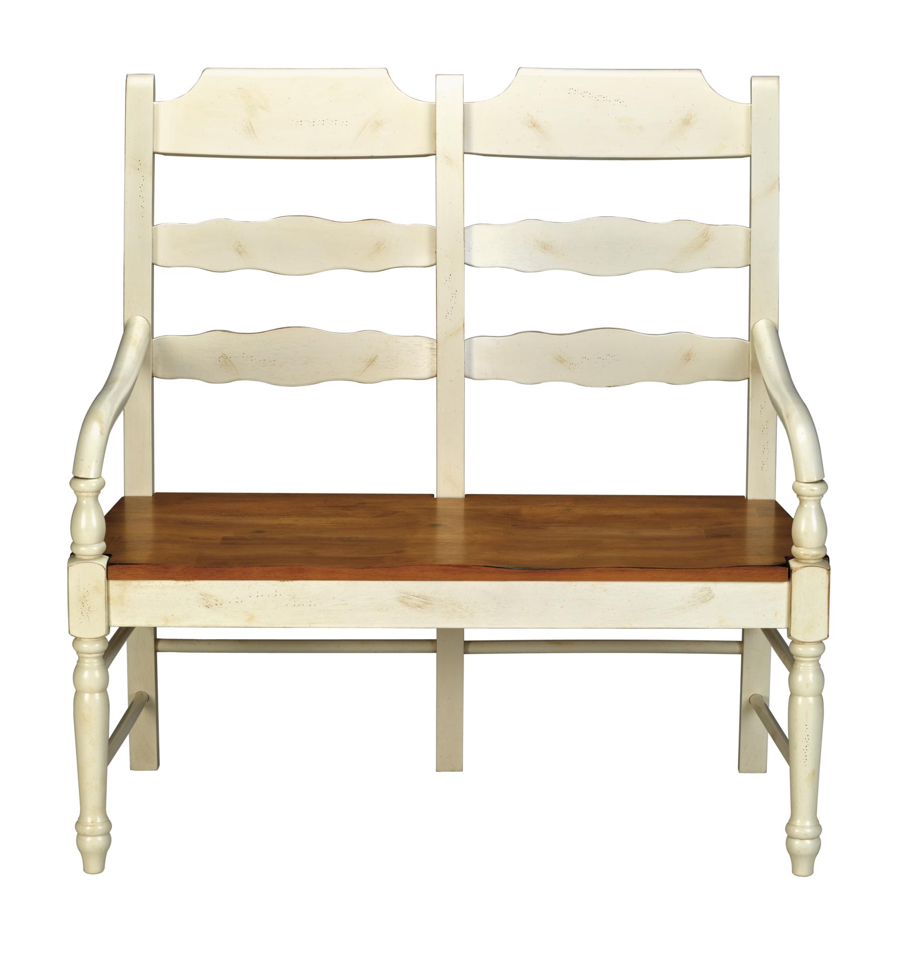 White/pine Ladder Back Bench