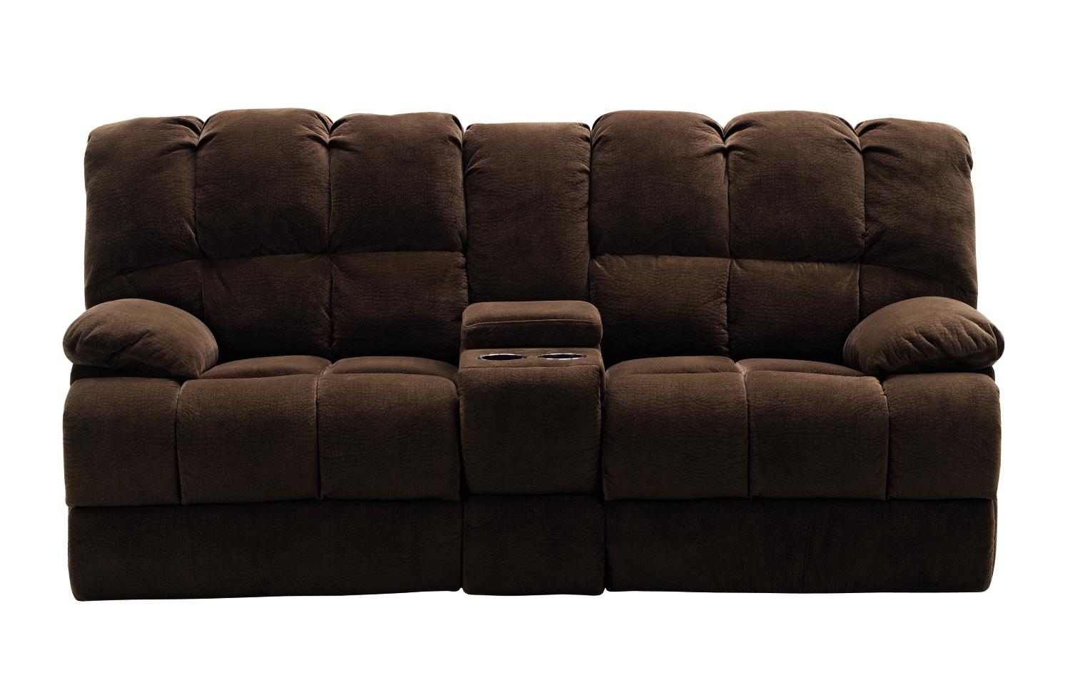 Boston Chocolate Reclining Loveseat With Console