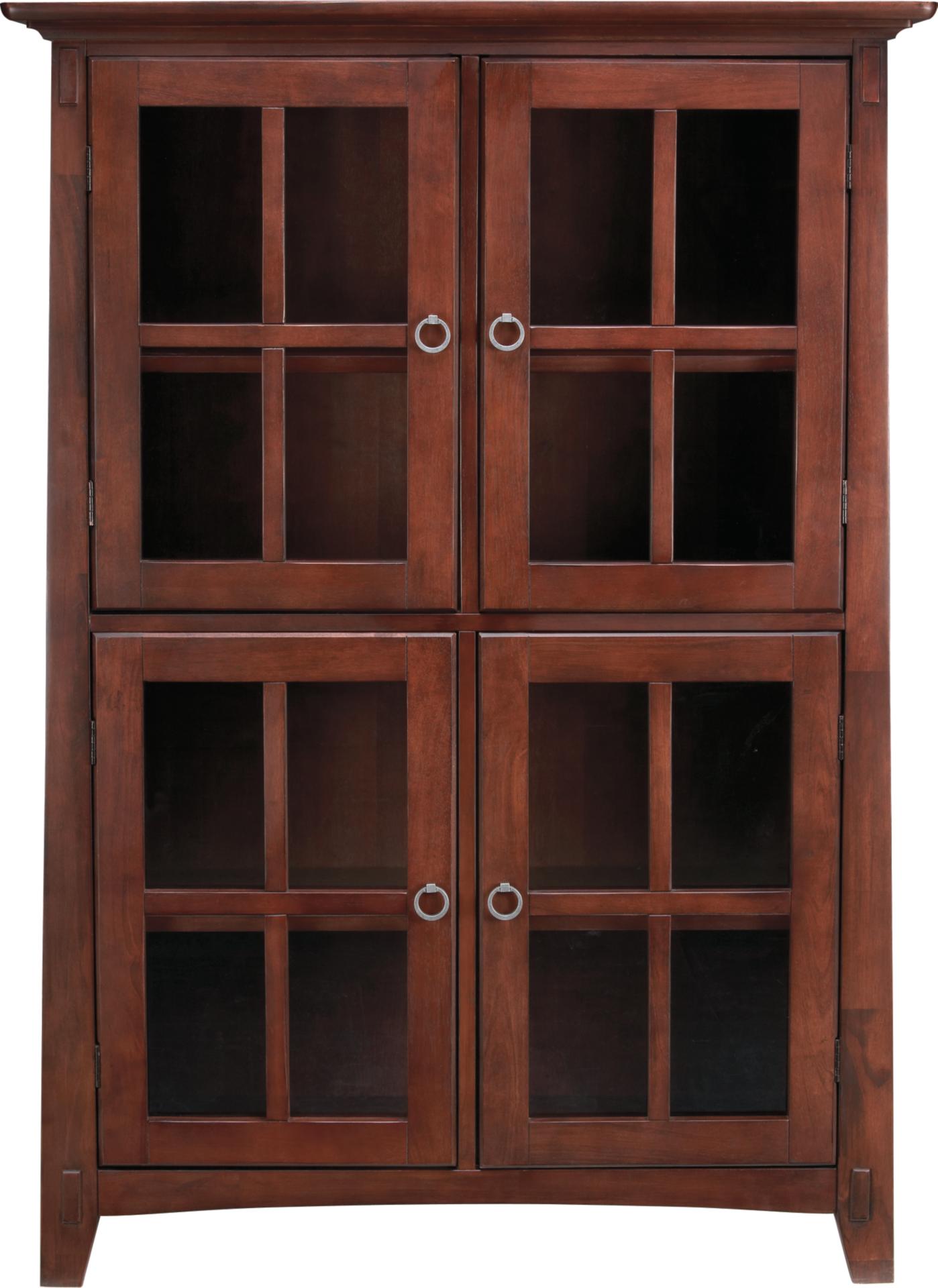 Arts & Crafts Chocolate Bookcase With Doors
