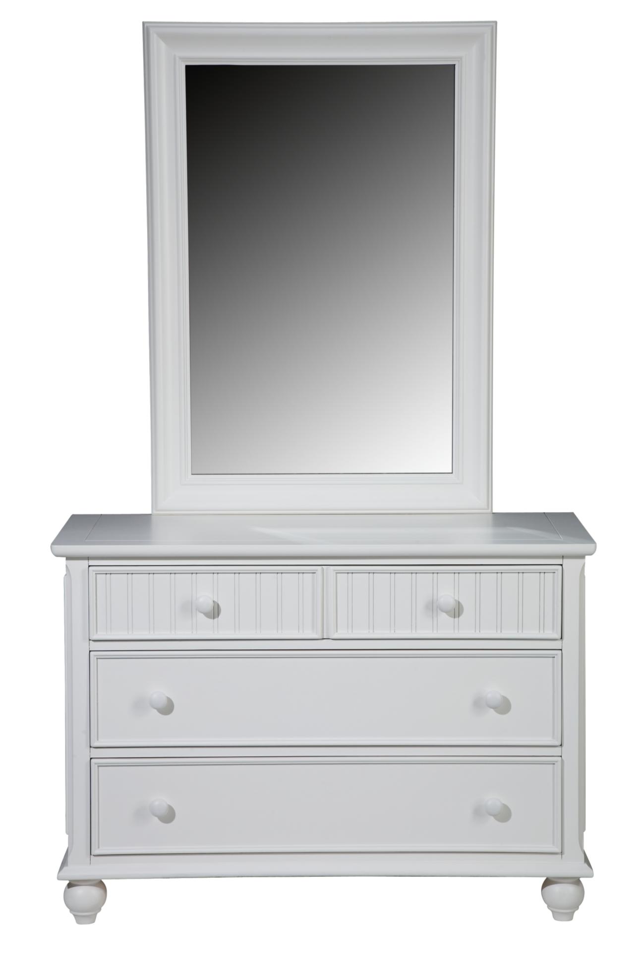Sea Island Youth White Dresser & Mirror