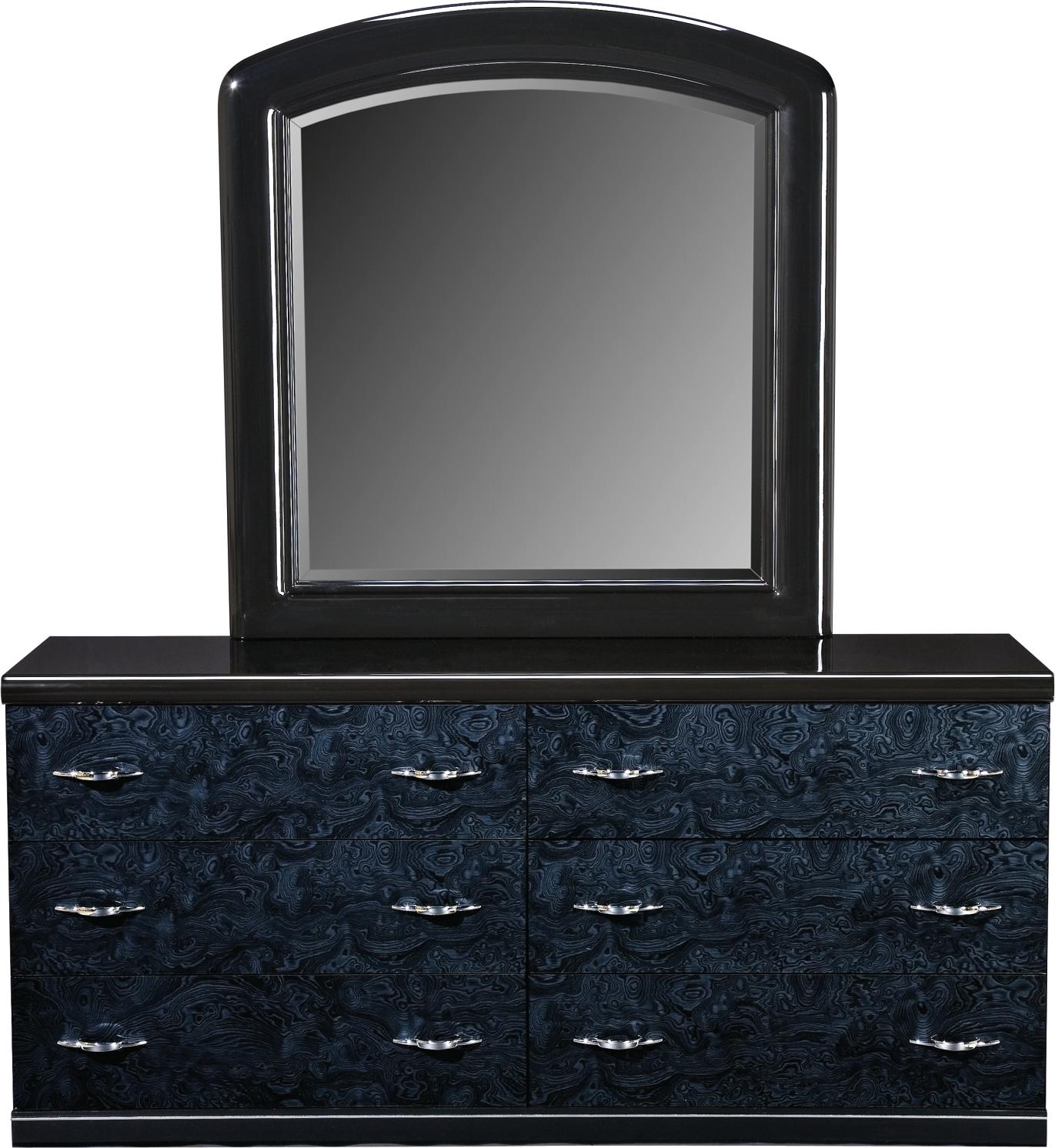 Alpha Black Dresser & Mirror
