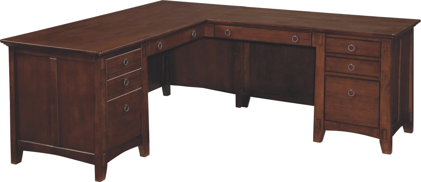 Arts & Crafts Chocolate Home Office Desk & Return