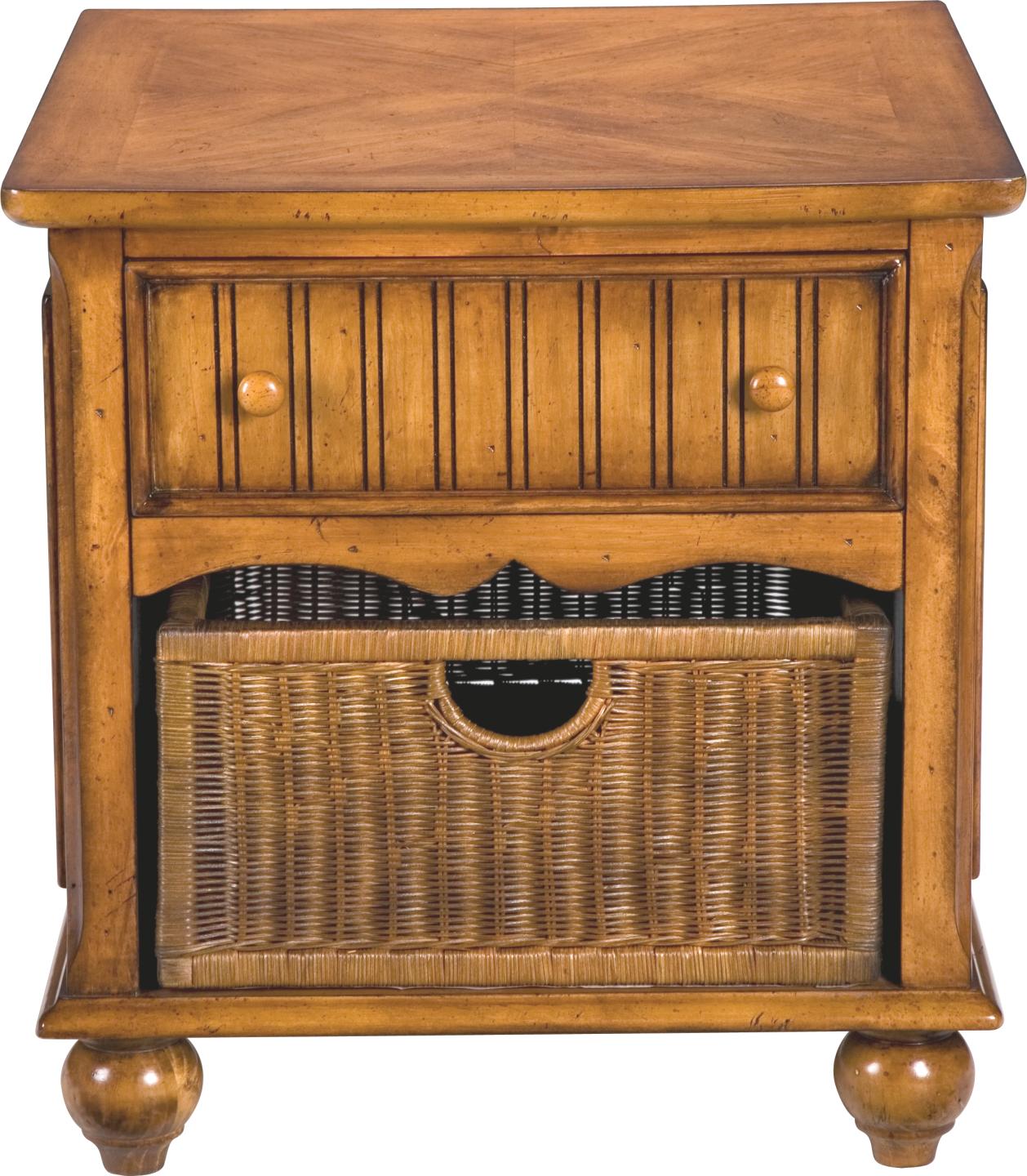 Sea Island Honey Pine Basket End Table