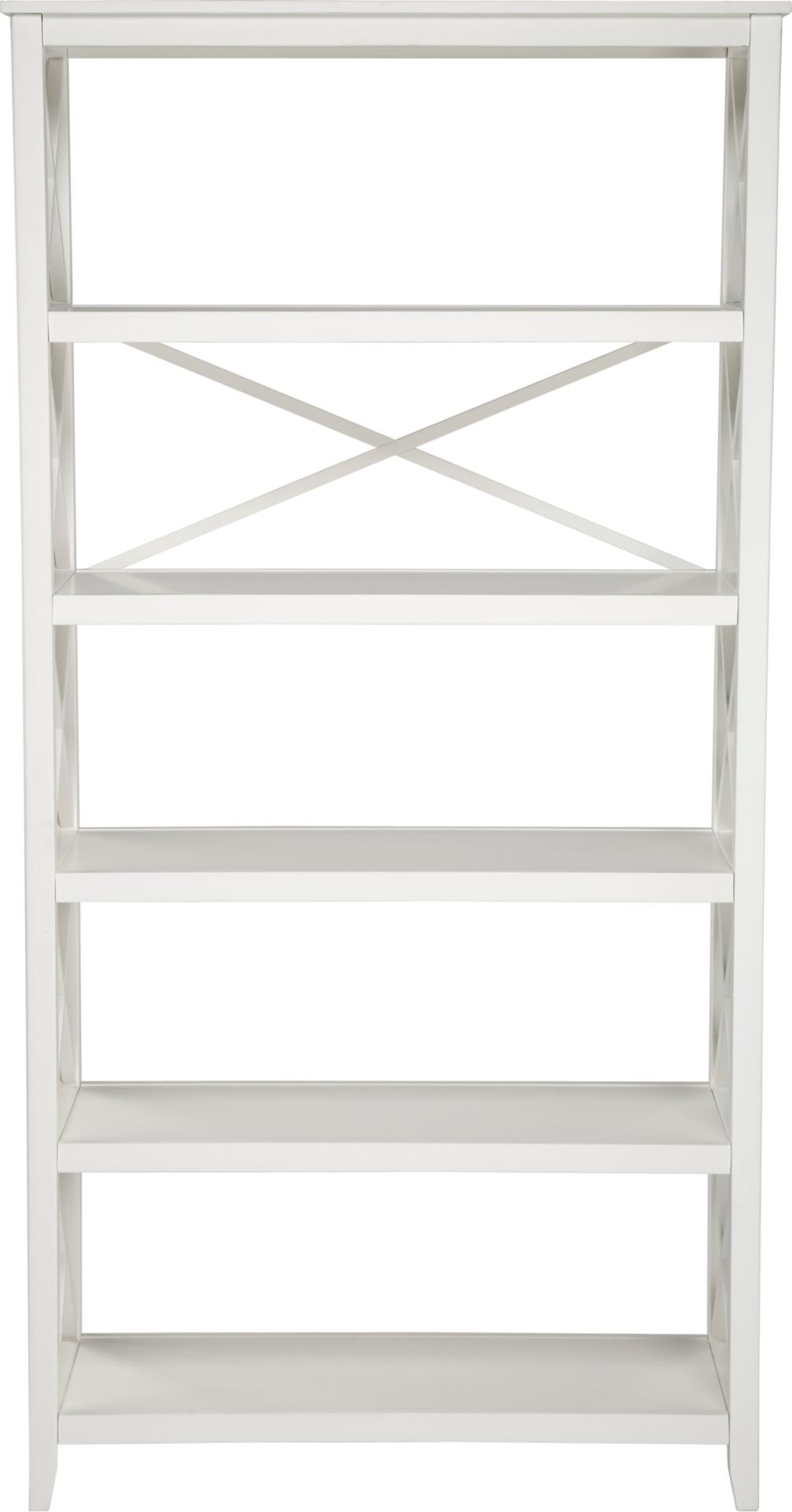 Plantation Cove White 6-level Bookshelf