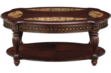 Grand Regency Oval Marble Cocktail Table