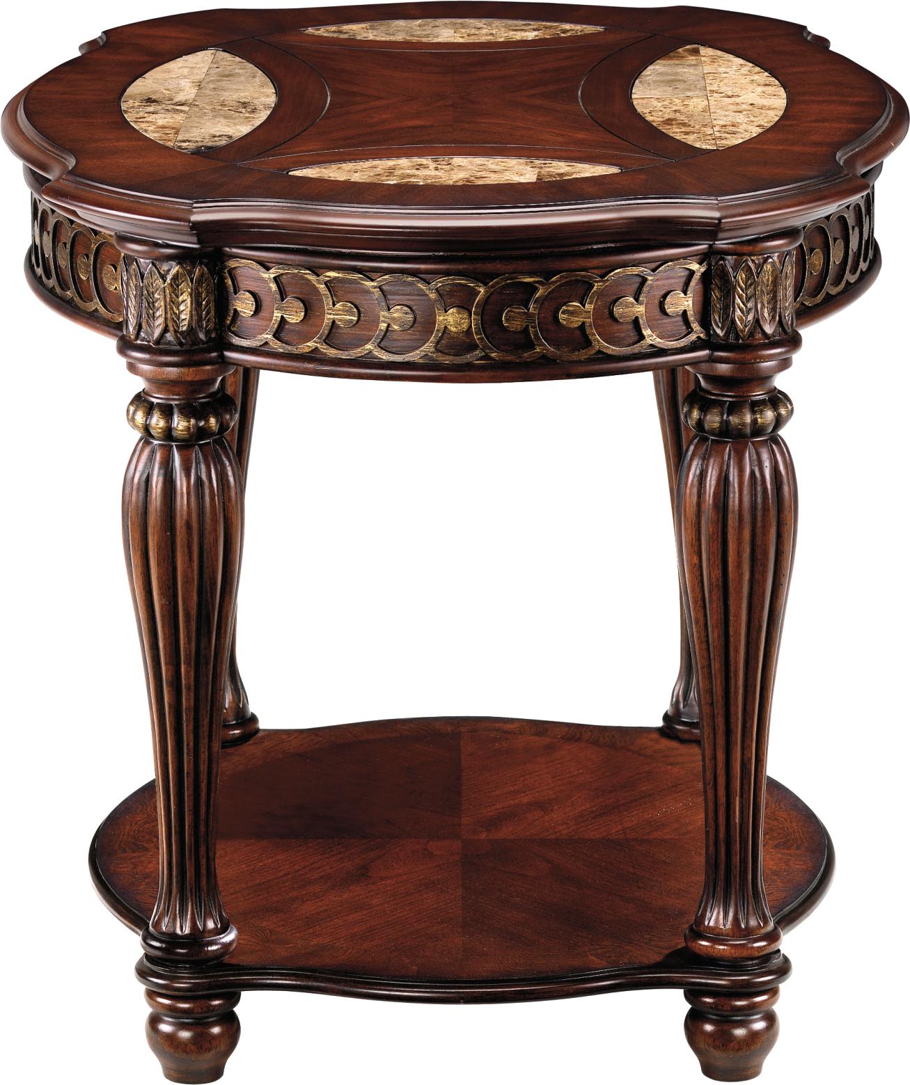 Grand Regency Marble Oval End Table