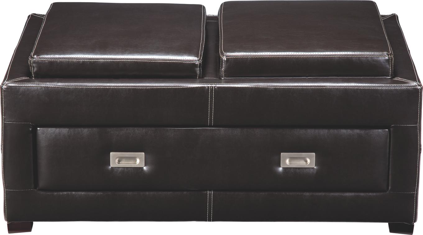Hyatt Dark Brown Storage Ottoman