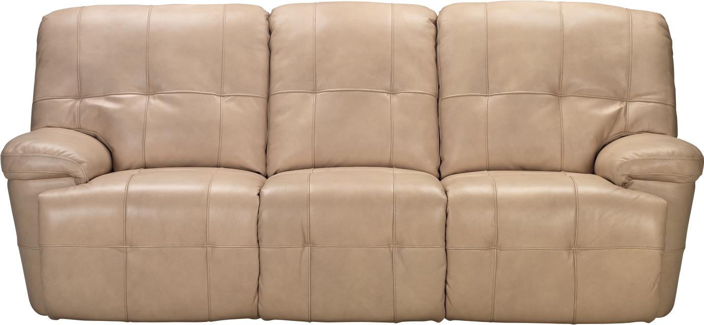 Collins Taupe Leather Reclining Sofa