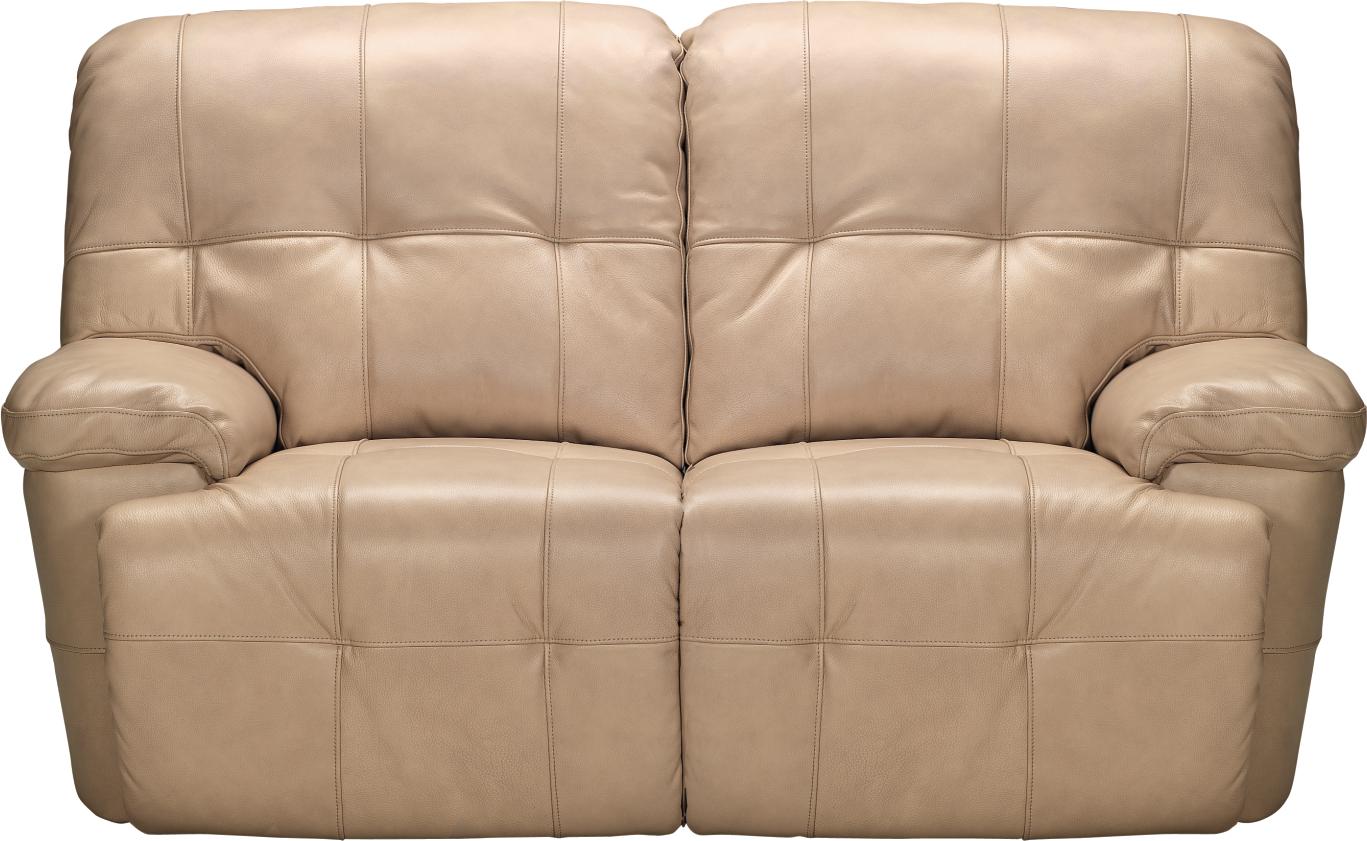 Collins Taupe Leather Reclining Loveseat