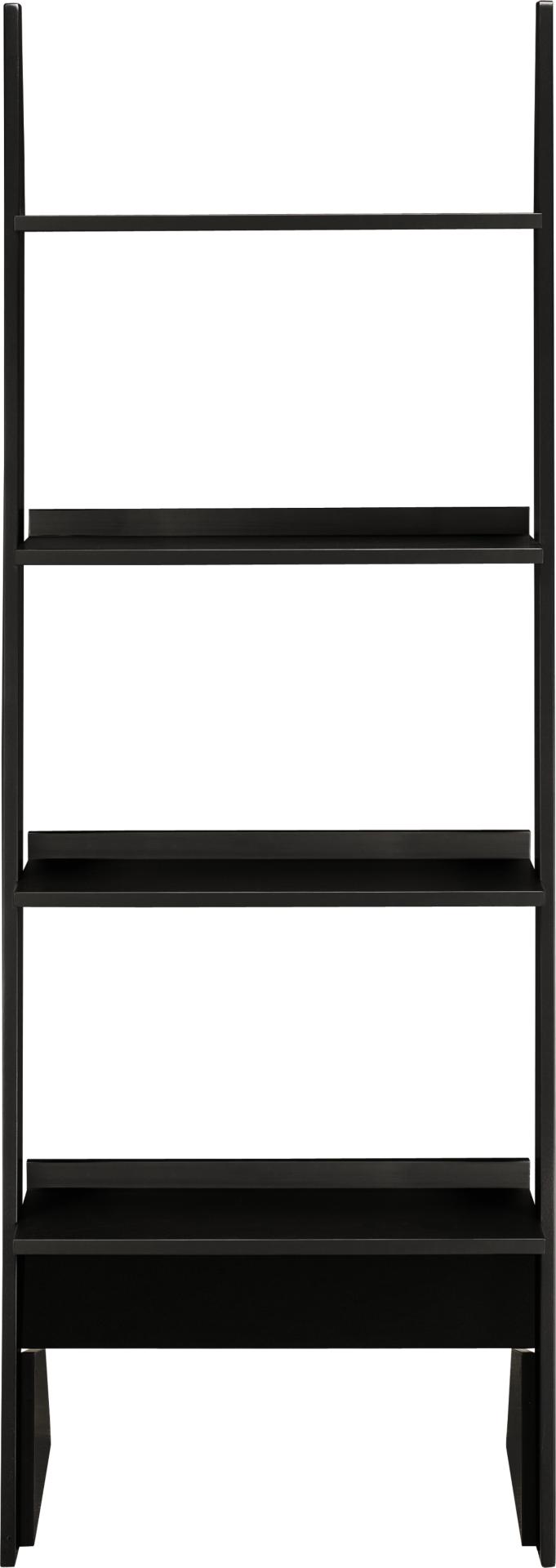 Black Single Leaning Bookcase
