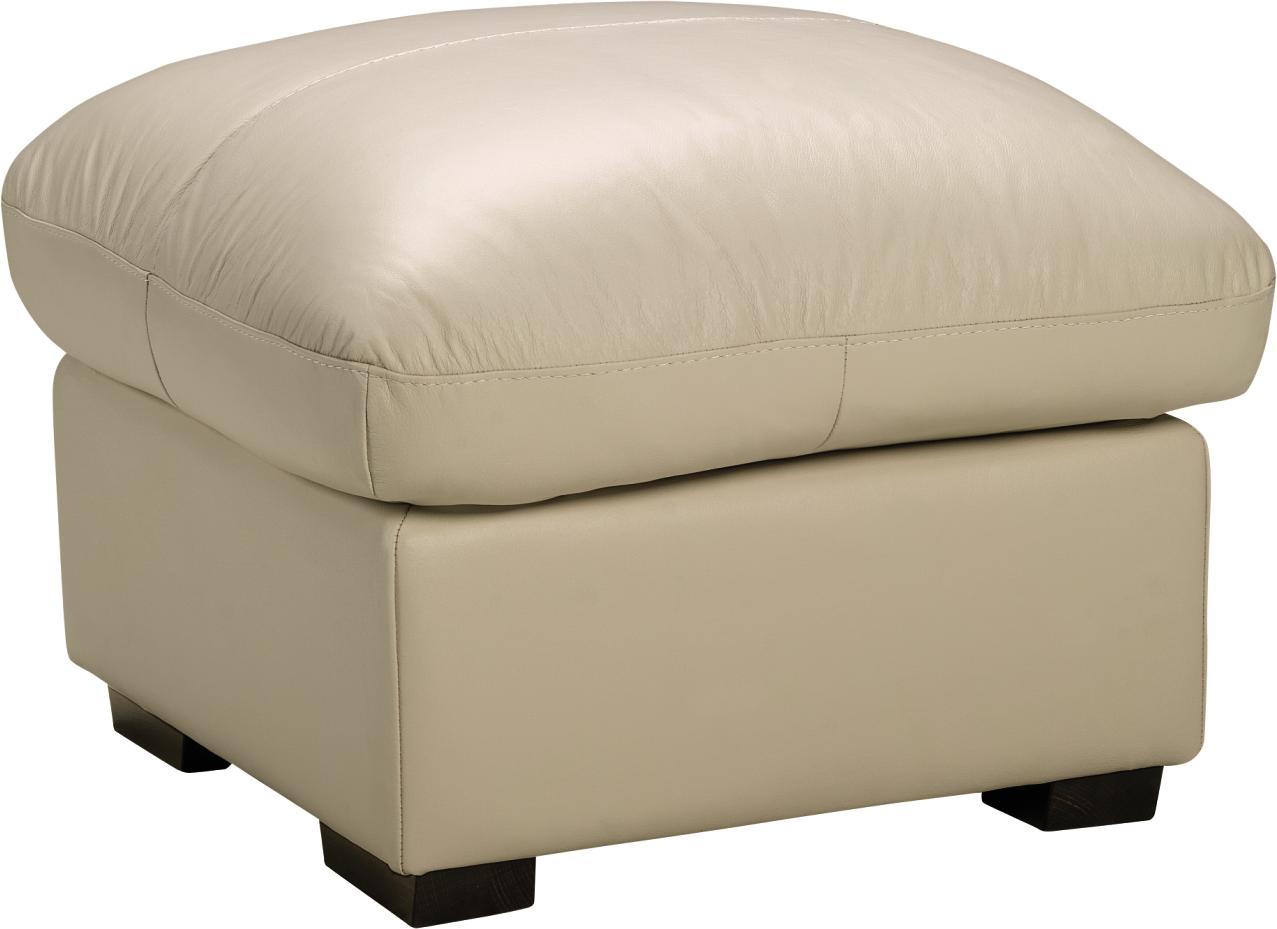 Cascade Snow Leather Ottoman