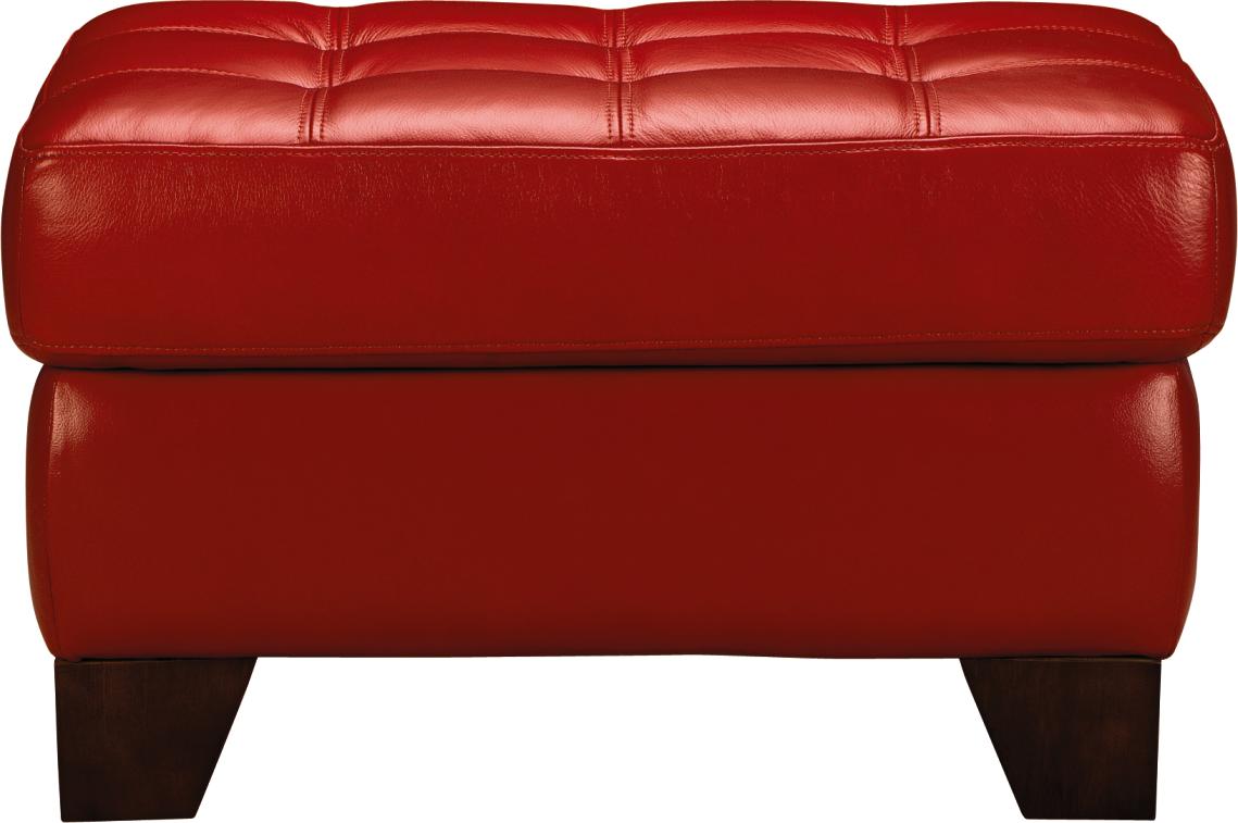 Jaclyn Red Leather Ottoman