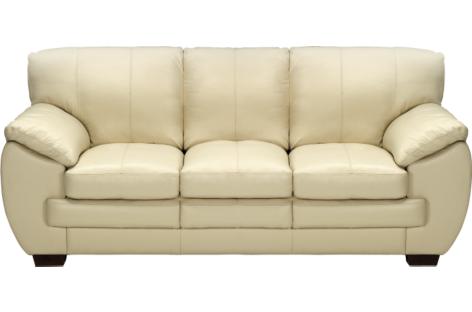 Valenza Ivory Leather Sofa