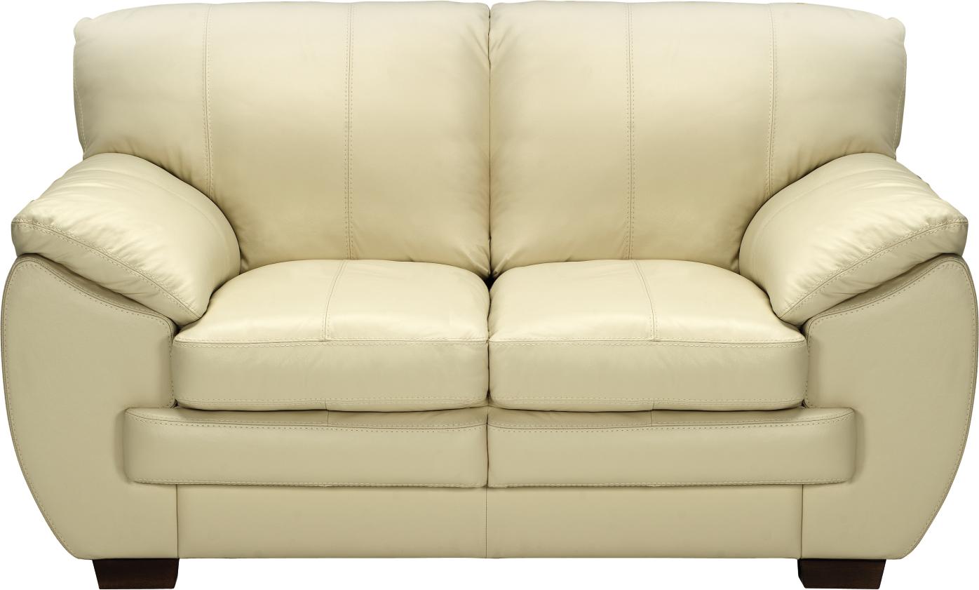 Valenza Ivory Leather Loveseat