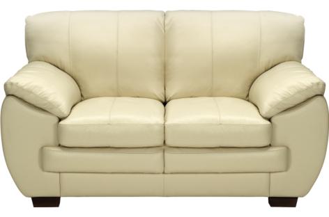 Valenza Ivory Leather Loveseat