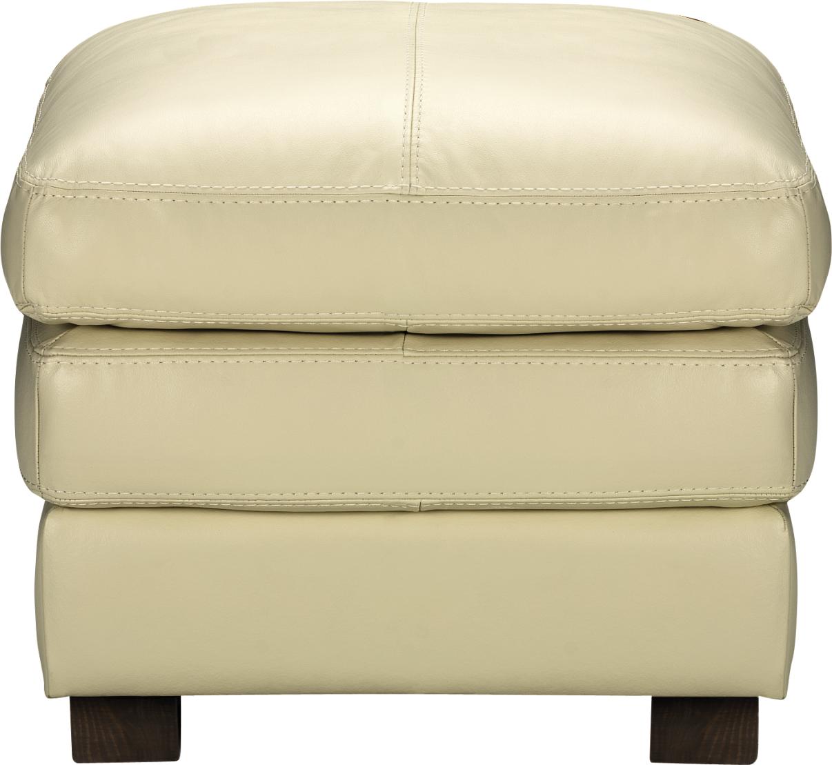 Valenza Ivory Leather Ottoman