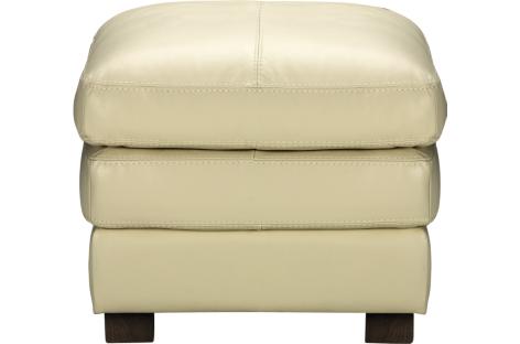 Valenza Ivory Leather Ottoman