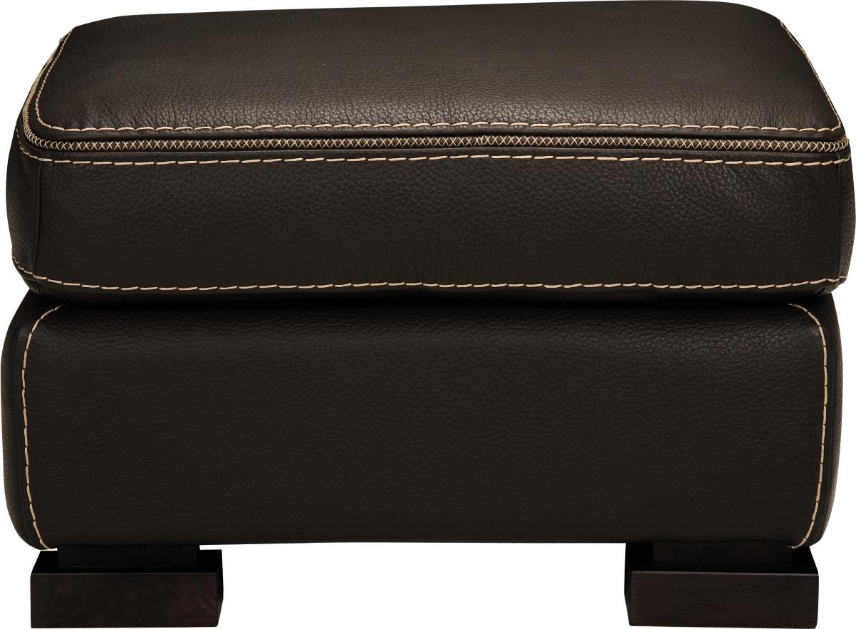 Florence Chocolate Leather Ottoman