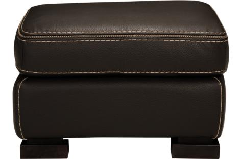 Florence Chocolate Leather Ottoman