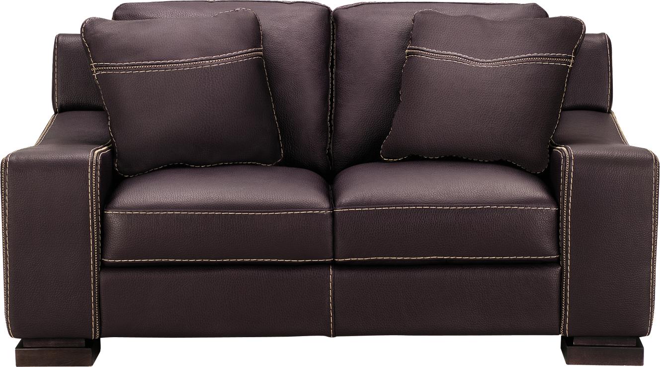 Florence Plum Leather Loveseat