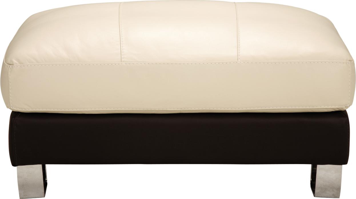 Cavalli Cream Leather Ottoman