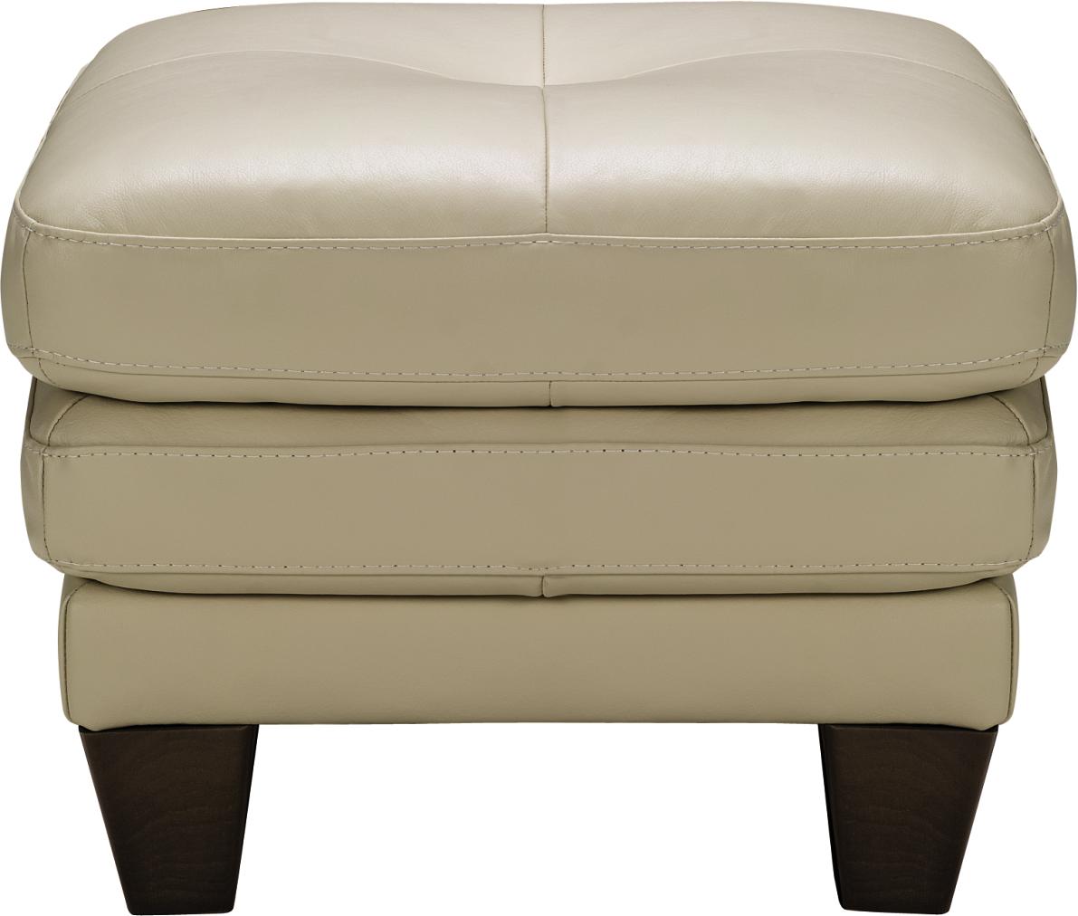 Veneto Cream Leather Ottoman
