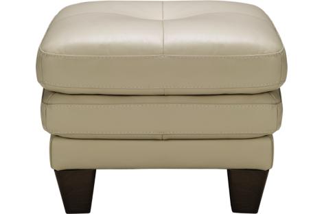 Veneto Cream Leather Ottoman