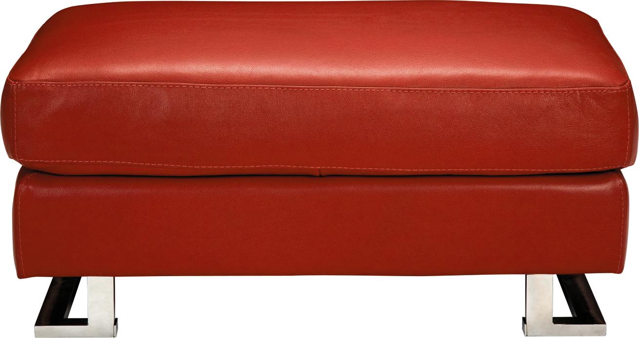 Lorenzo Red Leather Ottoman