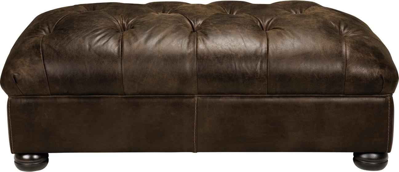 Donatello Chocolate Leather Cocktail Ottoman