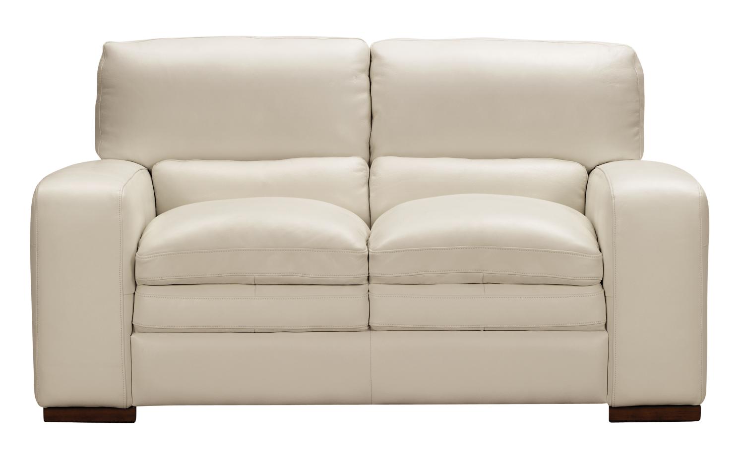Ventura White Leather Loveseat