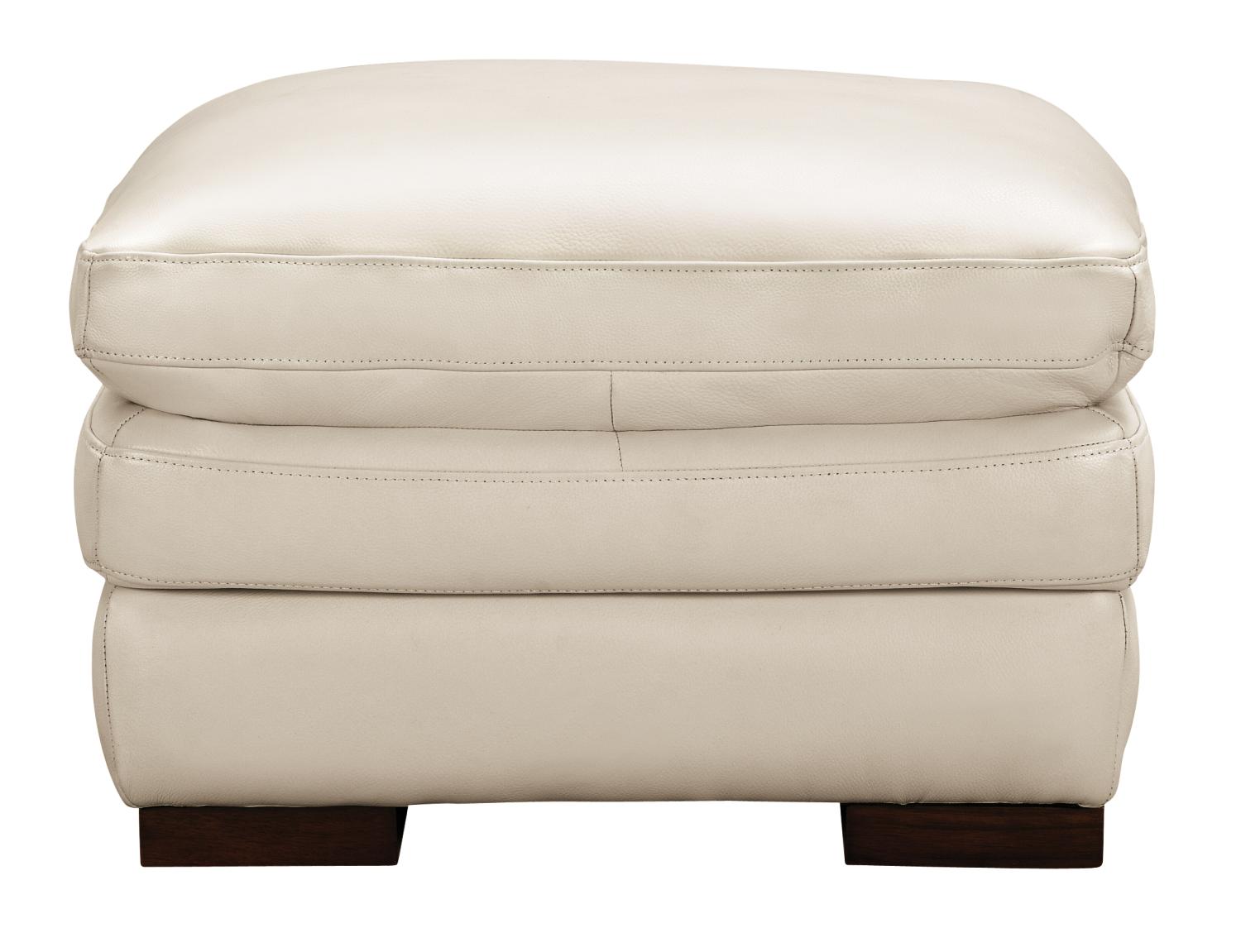 Ventura White Leather Ottoman