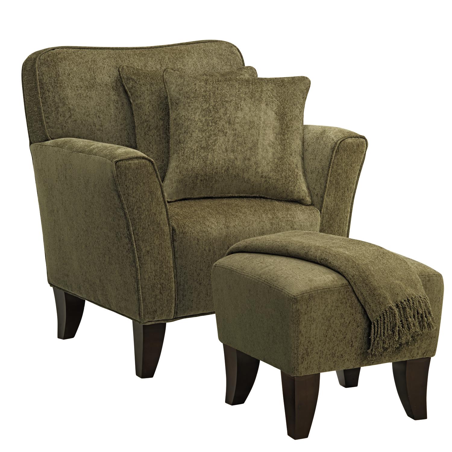 Napa Green 5-pc Chair, Ottoman, Pillows & Throw Package