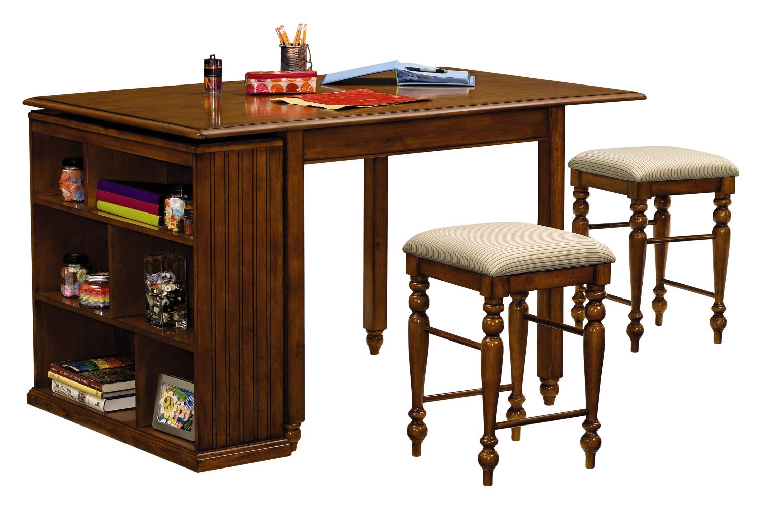 Sea Island Honey Pine Pub Height 4-pc Craft Table Set