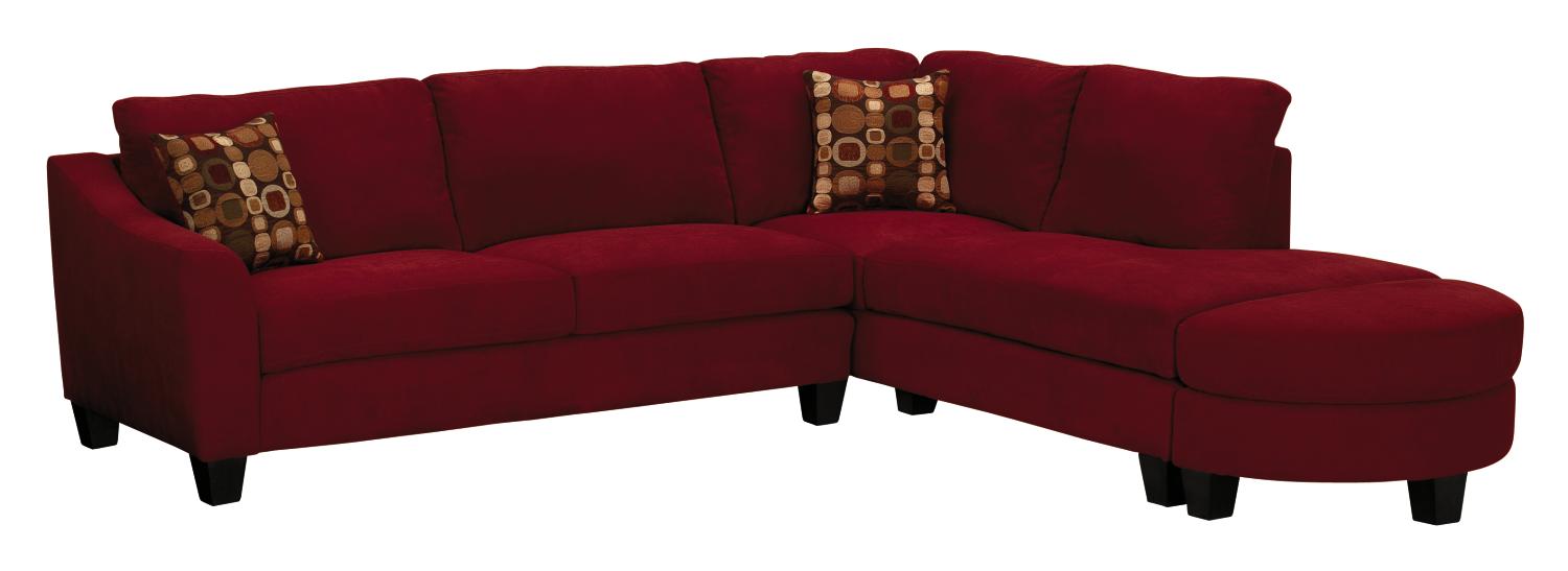 Harlow Red 3-pc Sectional