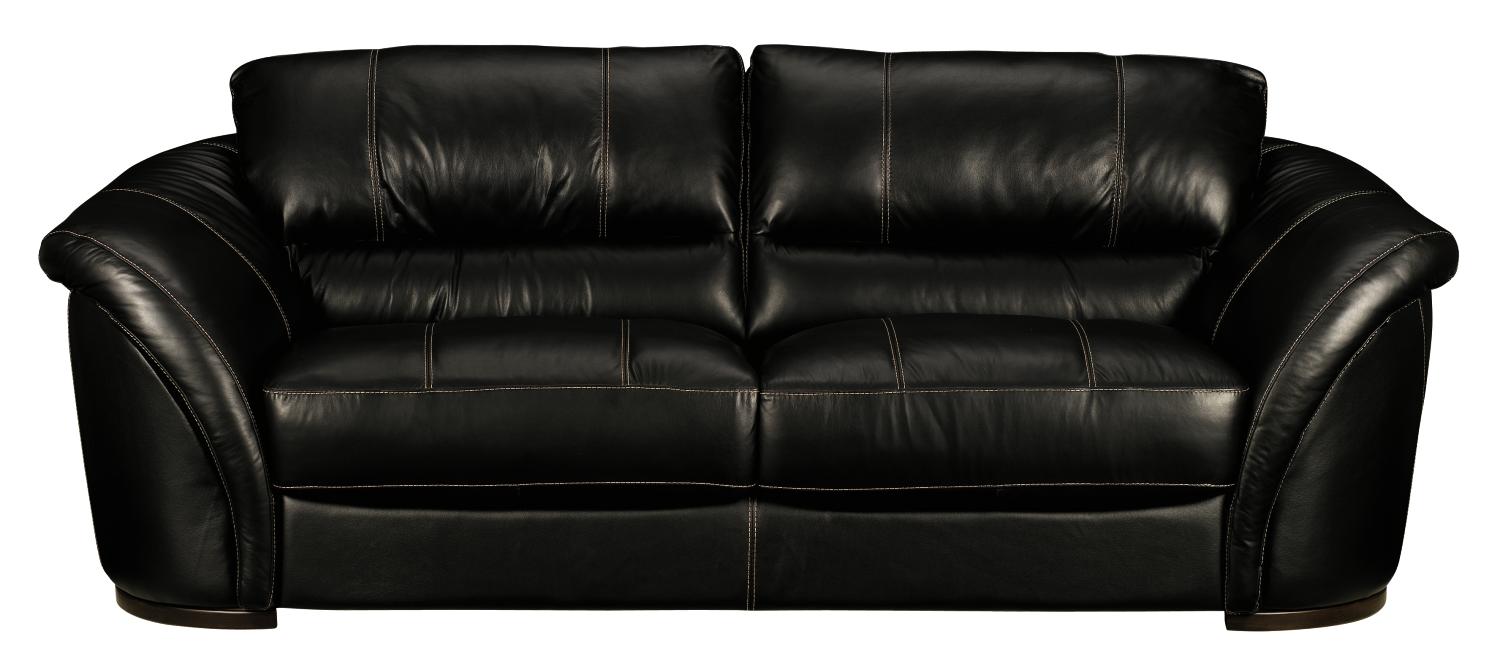 Catina Black Leather Sofa