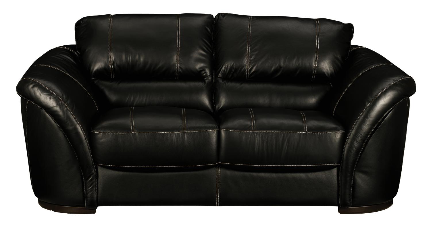 Catina Black Leather Loveseat