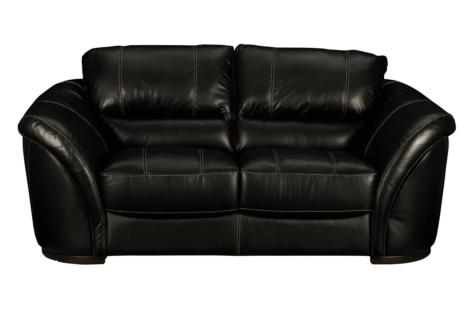 Catina Black Leather Loveseat