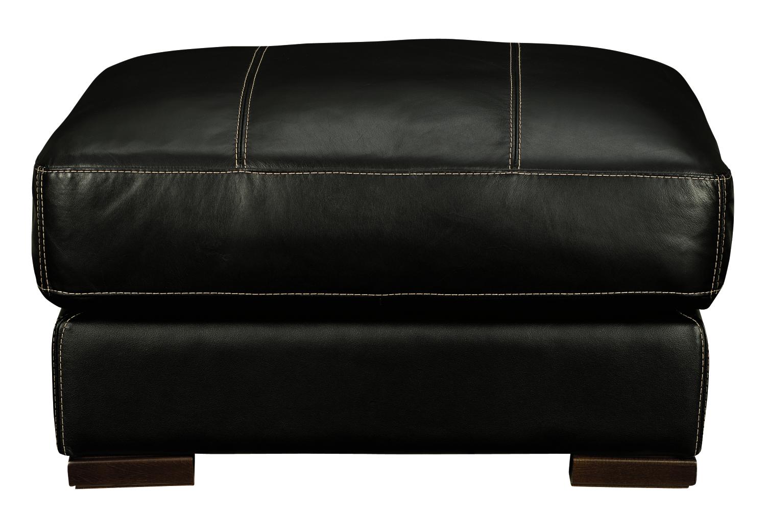 Catina Black Leather Ottoman