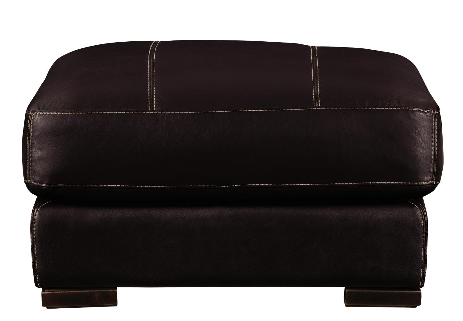 Catina Plum Leather Ottoman