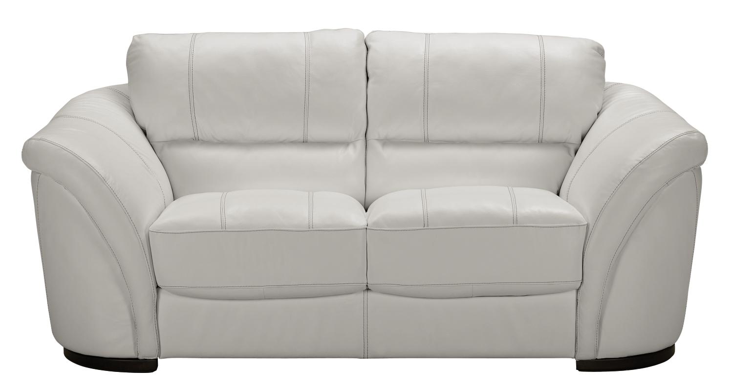 Catina White Leather Loveseat