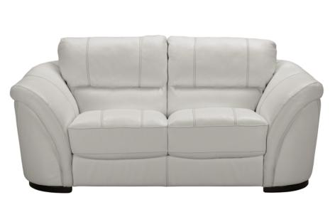 Catina White Leather Loveseat
