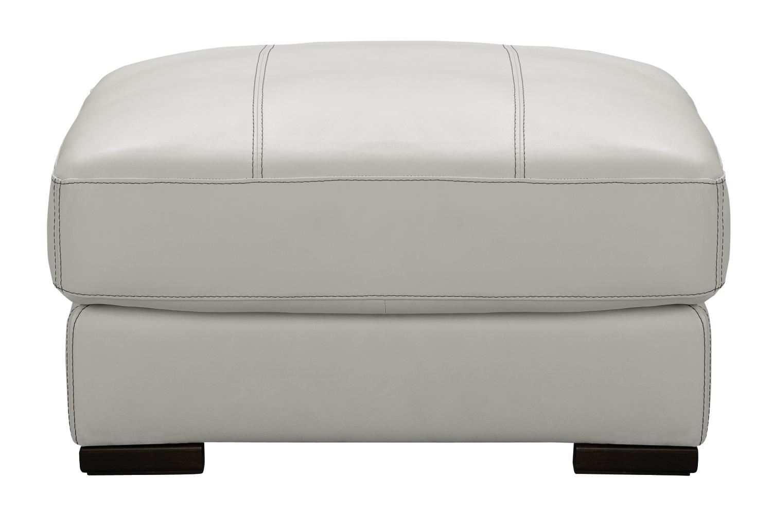 Catina White Leather Ottoman