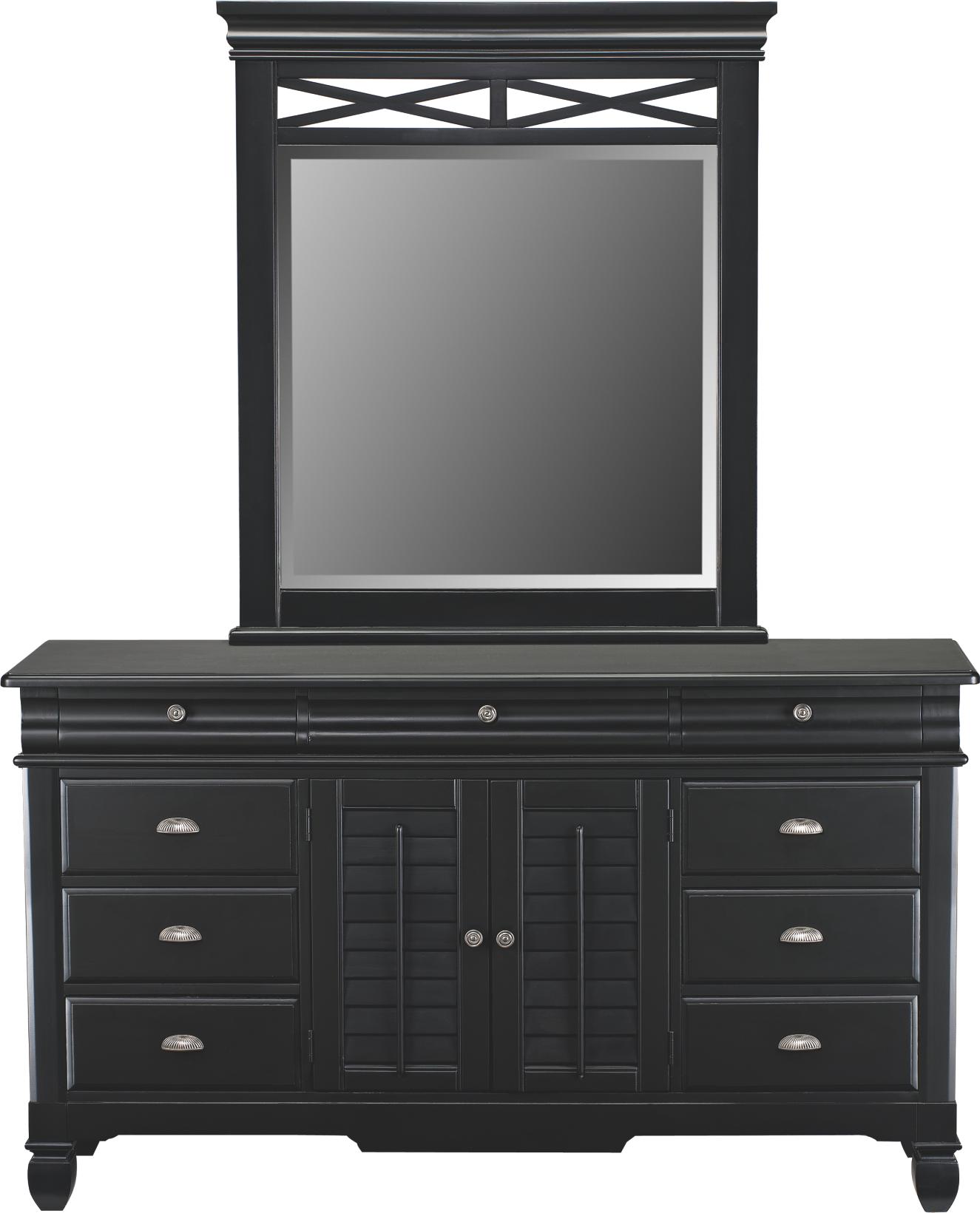 Plantation Cove Black Dresser & Mirror