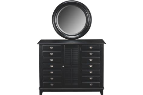 Plantation Cove Black Apothecary Dresser & Mirror