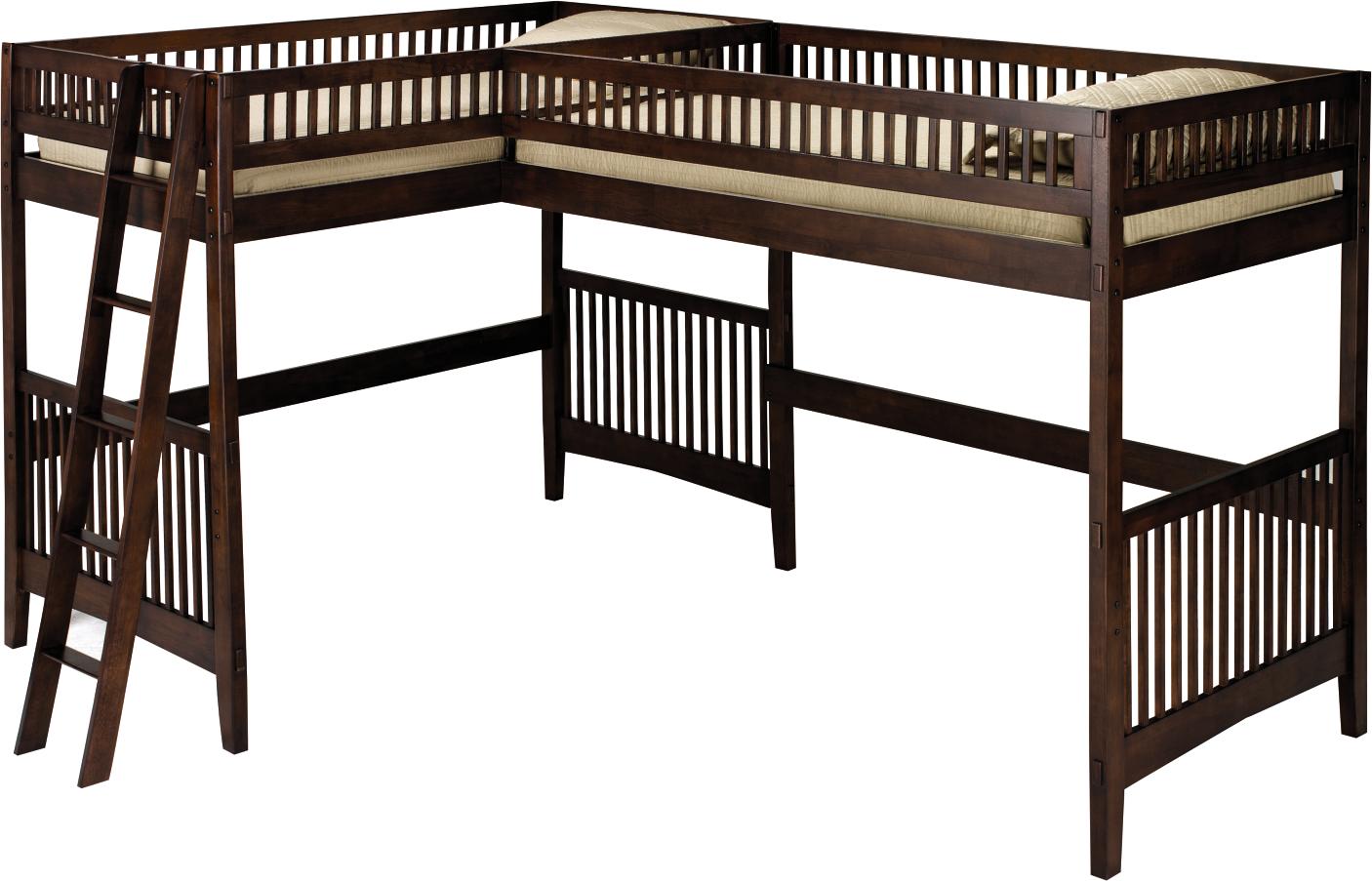 Arts & Crafts Chocolate Loft Bed